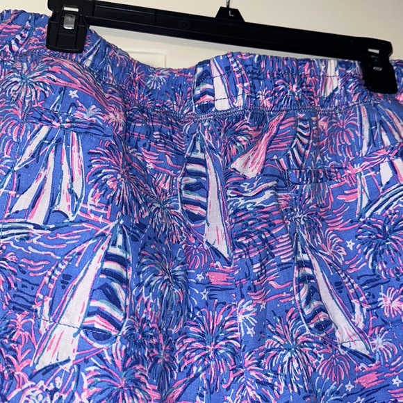 BNWT Lilly Pulitzer Linen Palazzo Pant - Boca Blue - Size XL - Picture 4 of 5